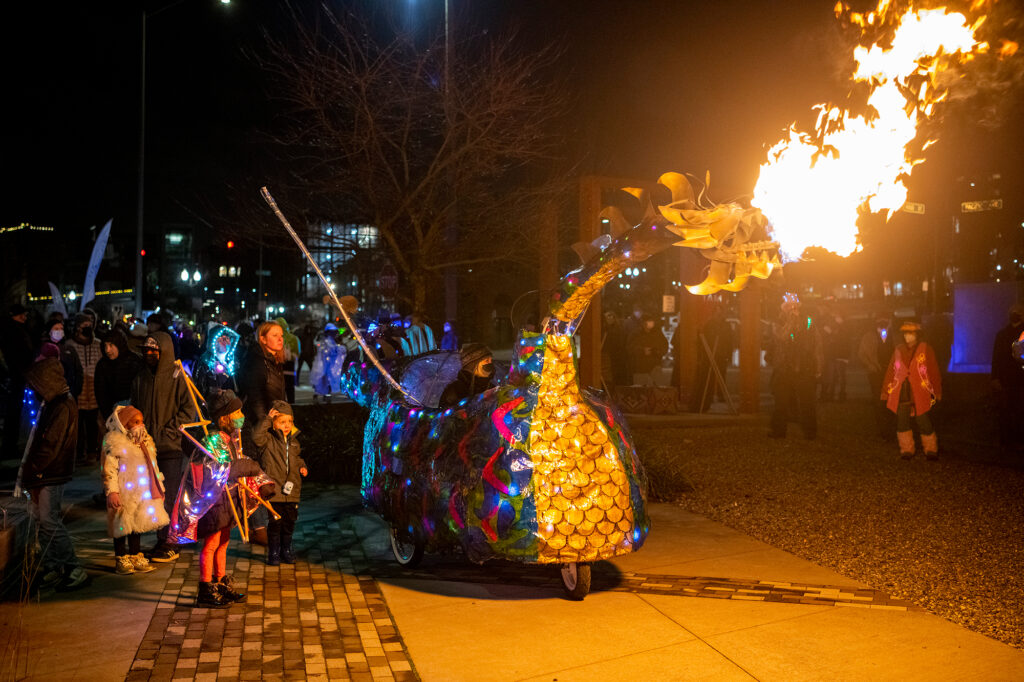 flaming dragon parade
